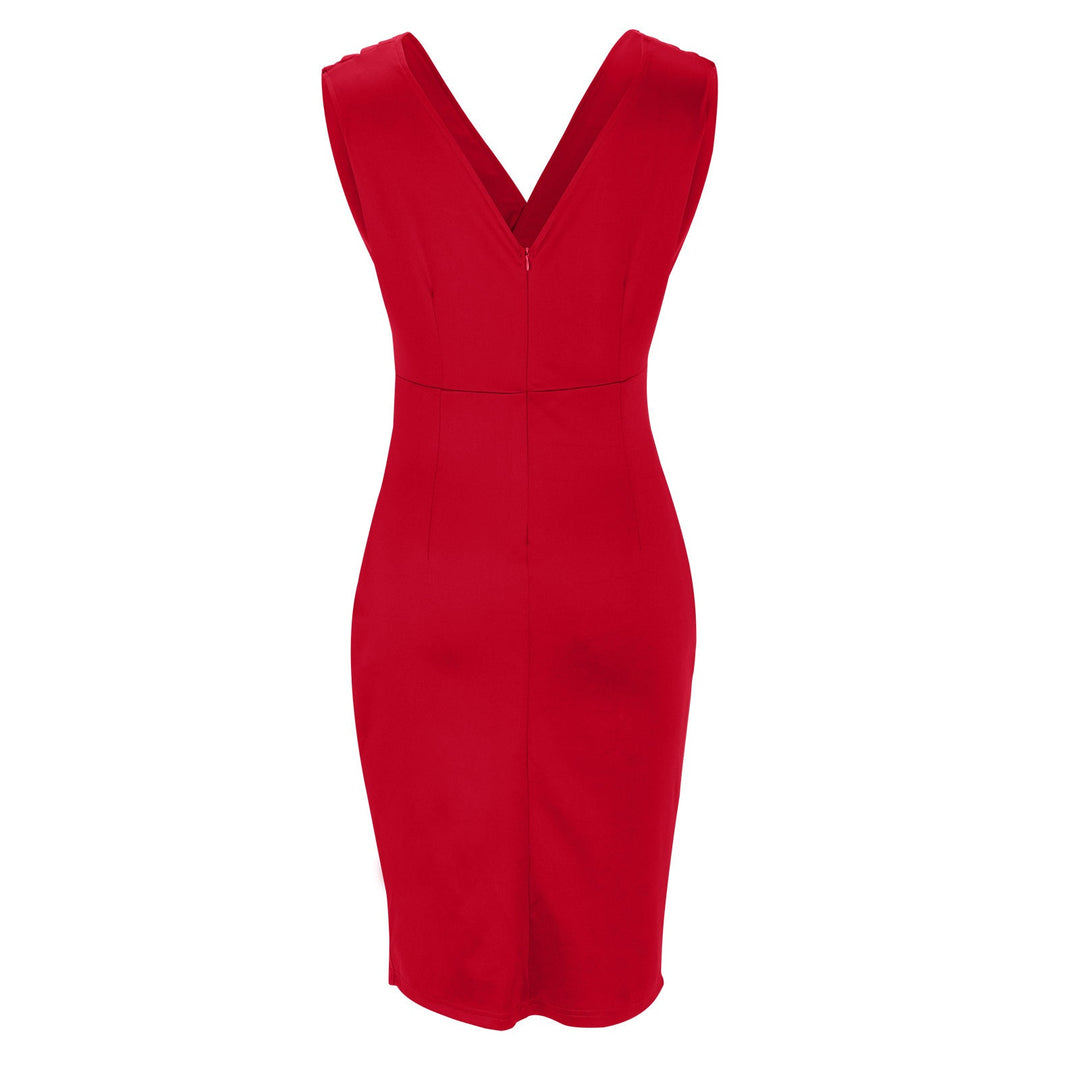 Louna | Robe cintrée avec décolleté en V et fente