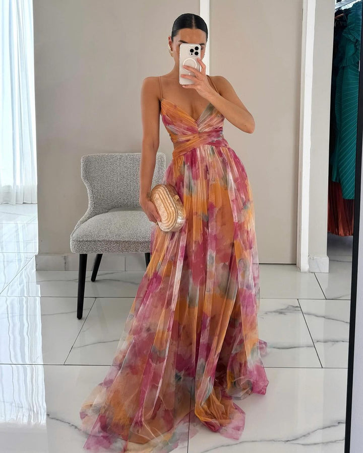 Manon | Magnifique maxi-robe à imprimé floral