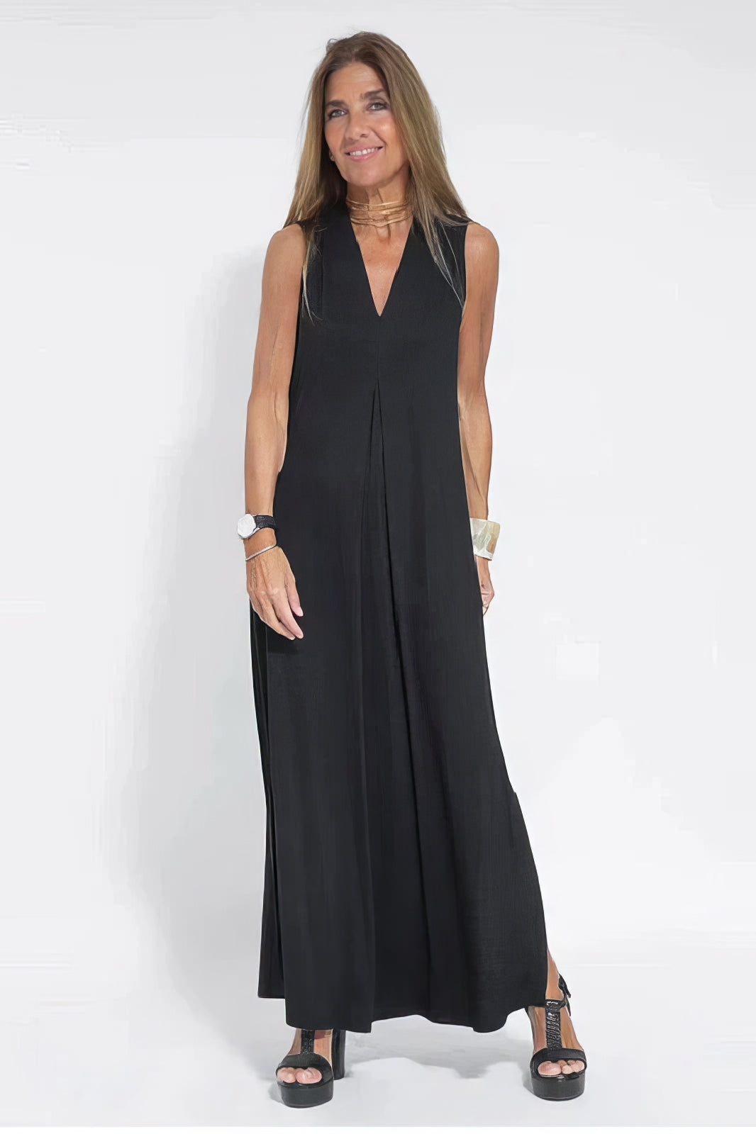 Léonie | Robe longue fluide avec cardigan offert
