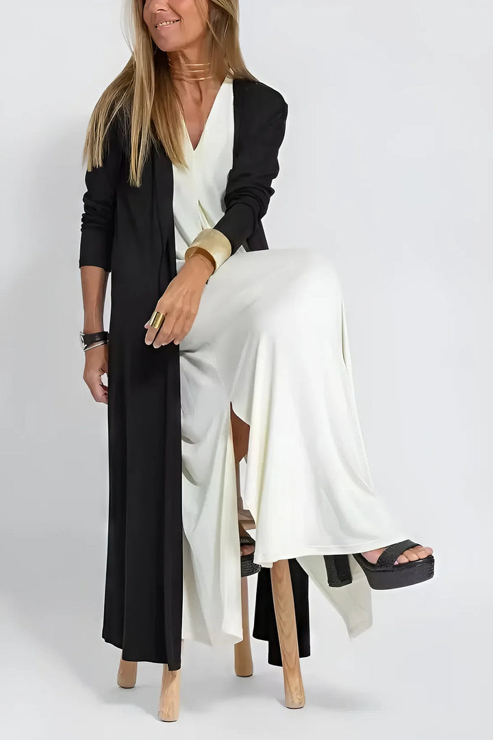 Léonie | Robe longue fluide avec cardigan offert