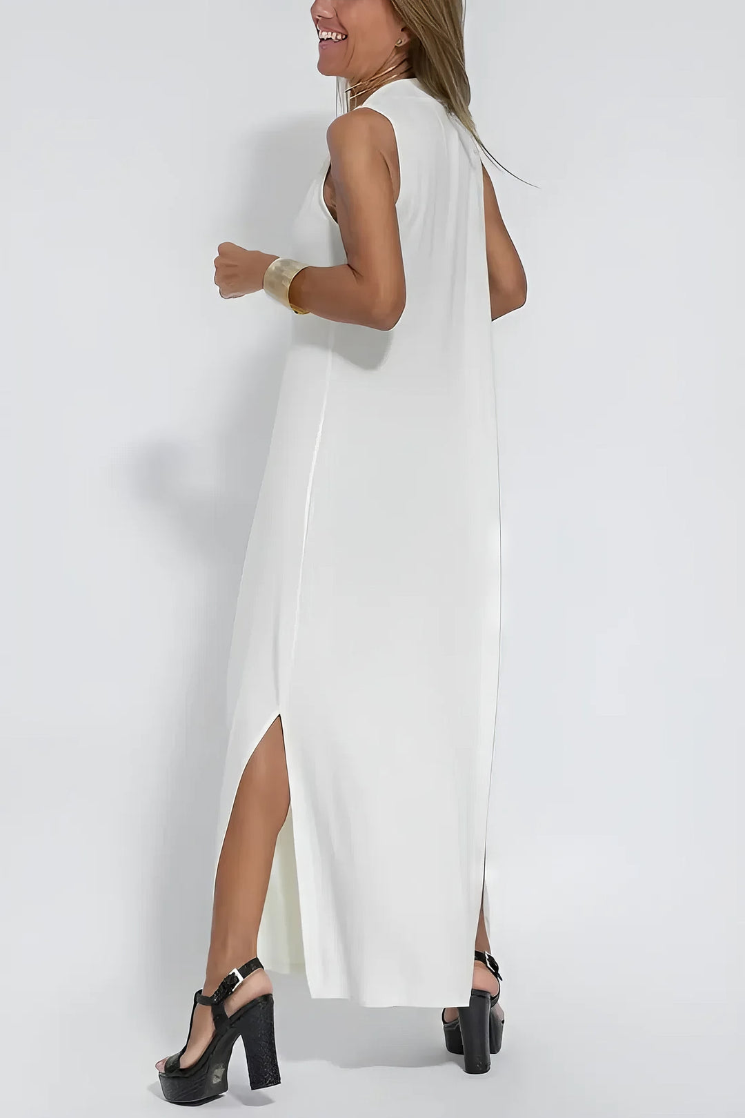 Léonie | Robe longue fluide avec cardigan offert