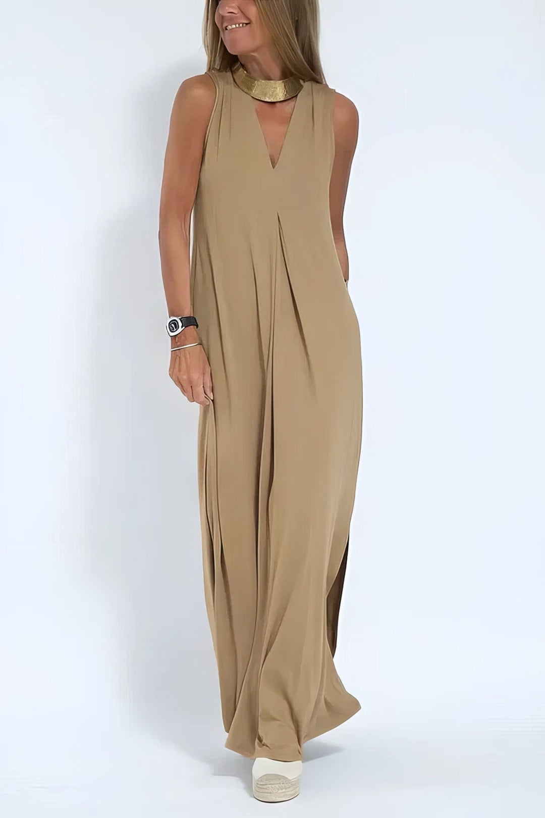 Léonie | Robe longue fluide avec cardigan offert