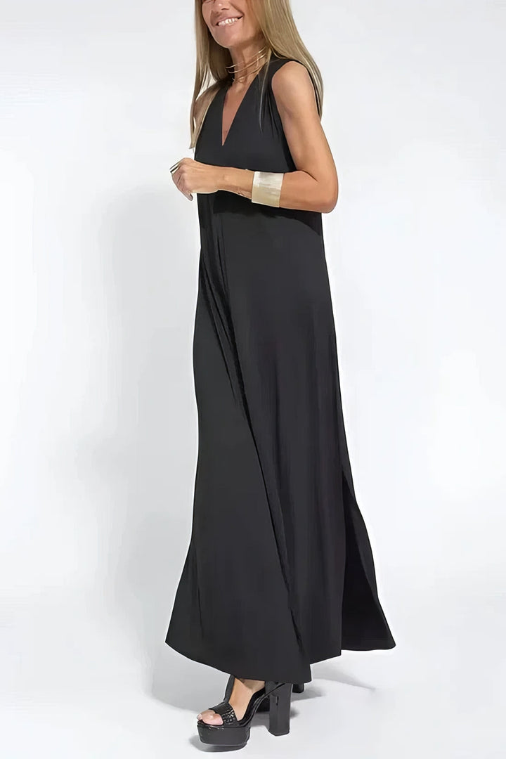 Léonie | Robe longue fluide avec cardigan offert