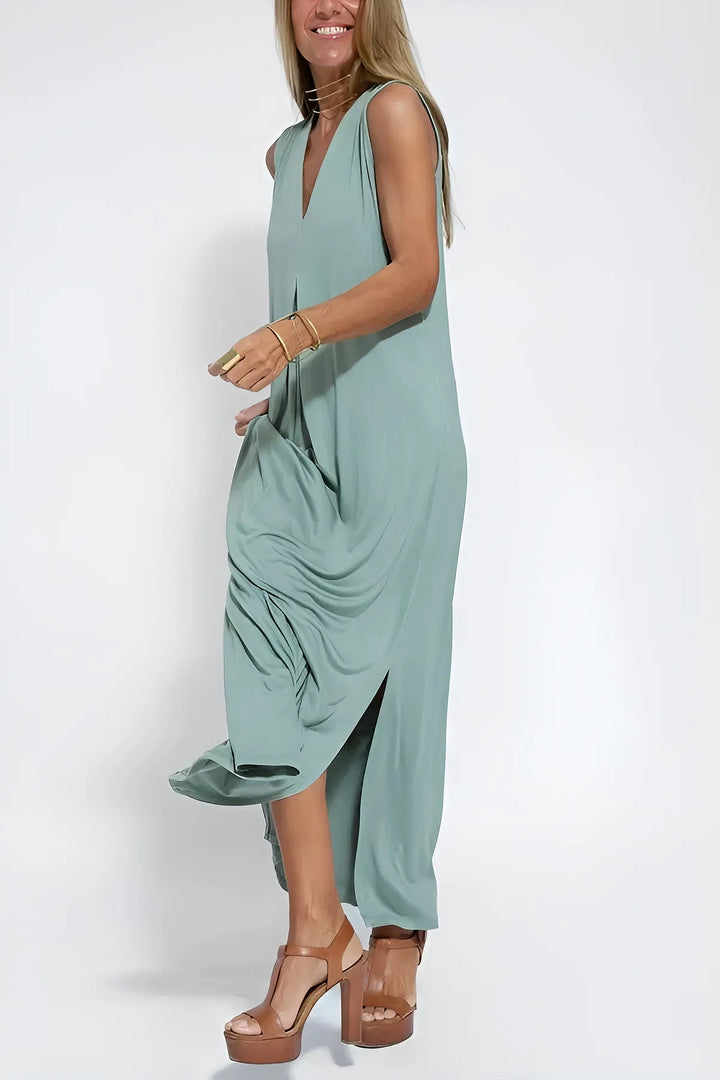 Léonie | Robe longue fluide avec cardigan offert