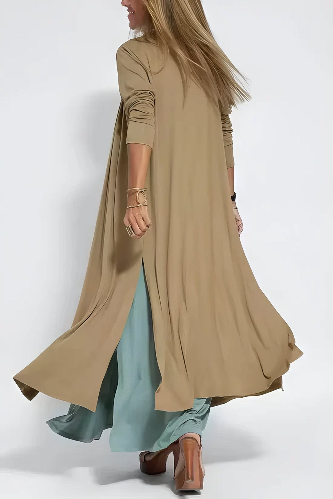 Léonie | Robe longue fluide avec cardigan offert