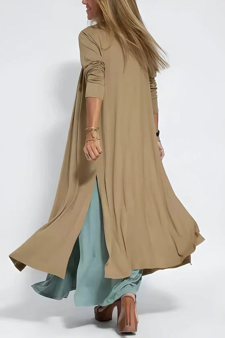 Léonie | Robe longue fluide avec cardigan offert